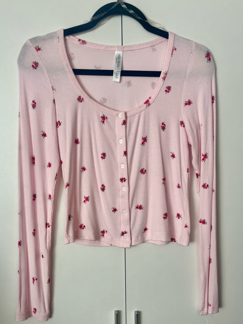 wild fable Pink Floral Button-Front Long-Sleeve Top
